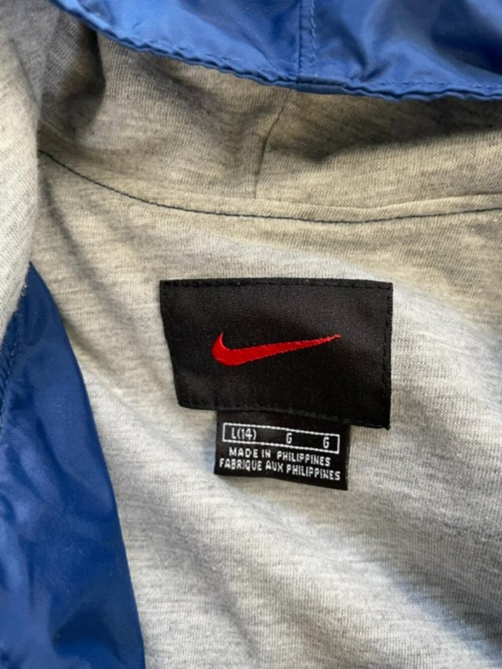 Nike Boy's Hooded Windbreaker Jacket, Blue, Size L (14) - Picture 4 of 10